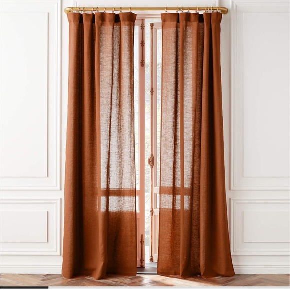 CB2 Rust Linen Curtains - Picture 2 of 7